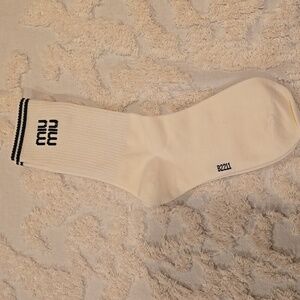 White Designer Logo Socks Unisex